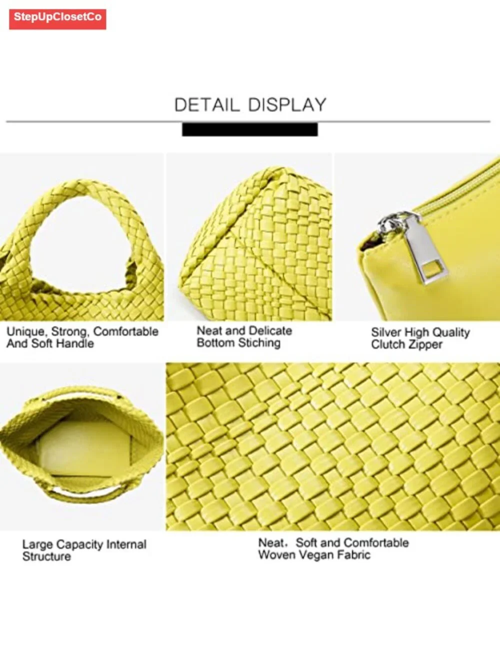 Vegan Leather Woven Tote Bag Handmade Satchel Shoulder Bag Travel Beach Work